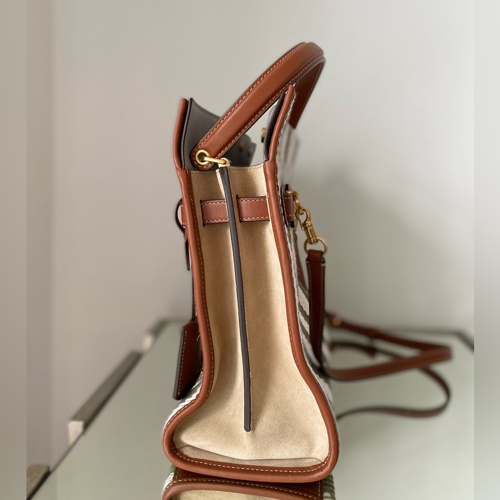 NWOT Tory Burch LEE RADZIWILL STRIPE DOUBLE BAG $1,098 - Picture 7 of 12